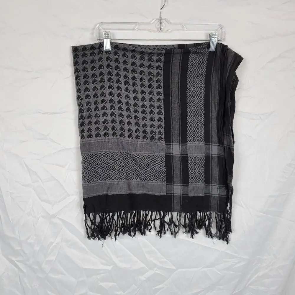 Black & Grey Square Scarf 36x36